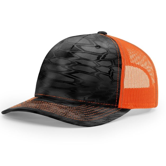 ASC Trucker in Blackout + Neon Orange
